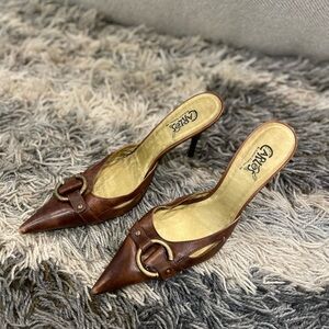 Carlos by Carlos Santana Brown Leather Women's Heels